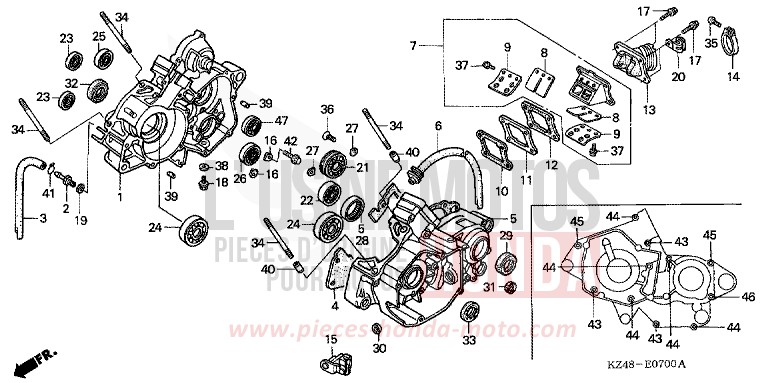 KURBELGEHAEUSE (CR125R2) von CR125R EXPLOSION RED (R254) von 2002