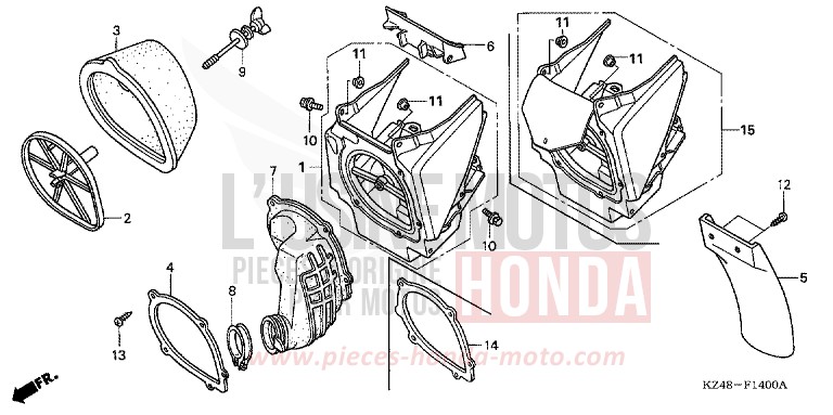 LUFTFILTER von CR125R EXPLOSION RED (R254) von 2002