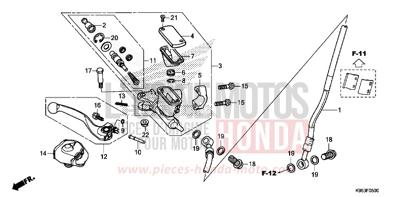 HAUPTBREMSZYLINDER, VORNE ZYLINDER von CRF250R EXTREME RED (R292) von 2019