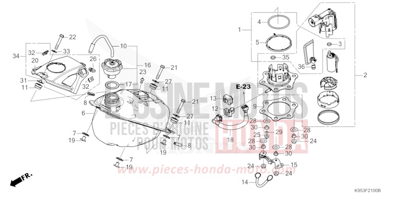 KRAFTSTOFFTANK (CRF250R) von CRF250R EXTREME RED (R292) von 2019