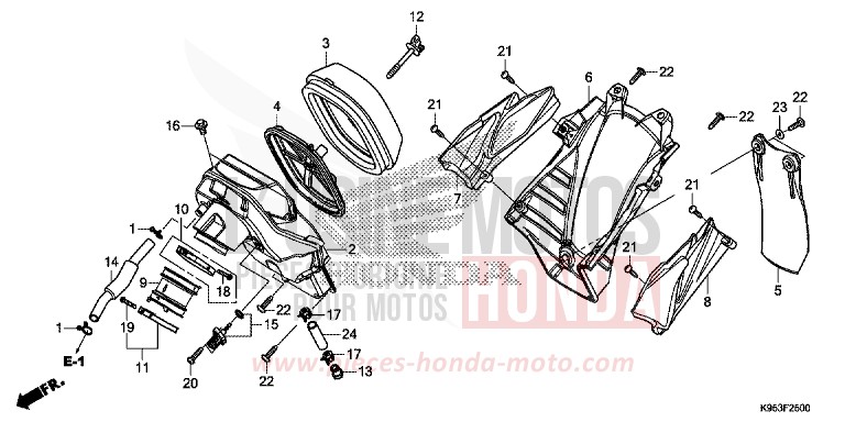 LUFTFILTER von CRF250R EXTREME RED (R292) von 2019