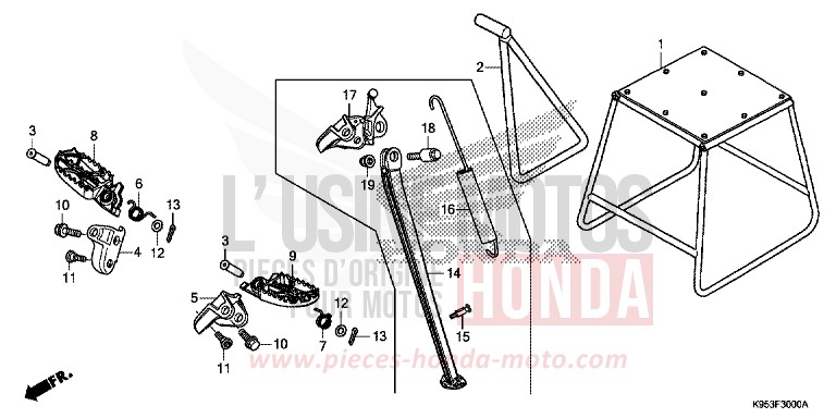 STUFE/STAENDER von CRF250R EXTREME RED (R292) von 2019