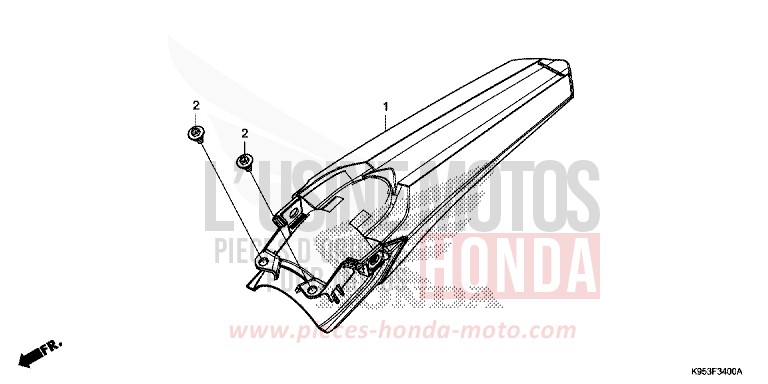 KOTFLUEGEL, HINTEN von CRF250R EXTREME RED (R292) von 2019