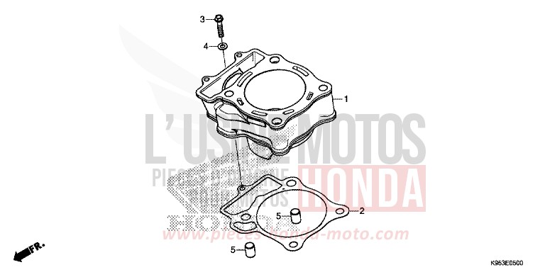 ZYLINDER von CRF250R EXTREME RED (R292) von 2020