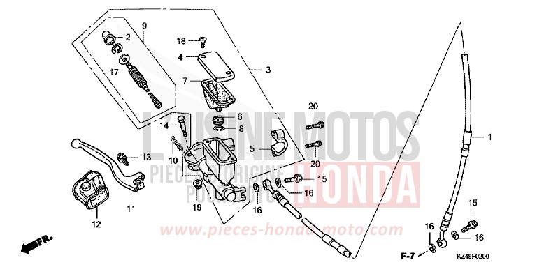 VORDERRADBREMSE von CR125R EXPLOSION RED (R254) von 2003