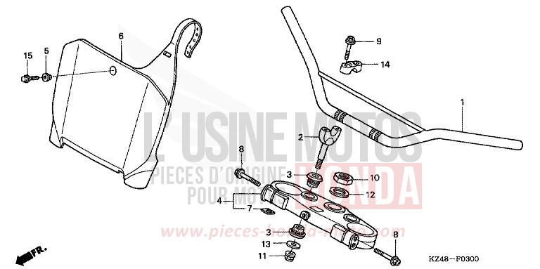 ROHRGRIFF/OBERE BRUECKE (CR125R2,3) von CR125R EXPLOSION RED (R254) von 2003