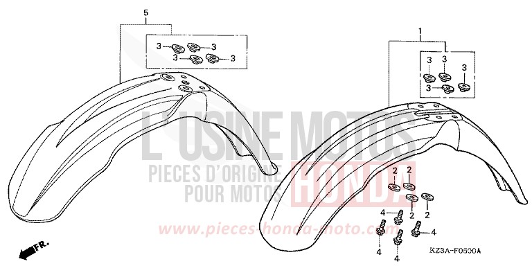 KOTFLUEGEL, VORNE von CR125R EXPLOSION RED (R254) von 2003