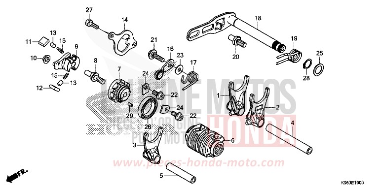 SCHALTTROMMEL von CRF250R EXTREME RED (R292) von 2020