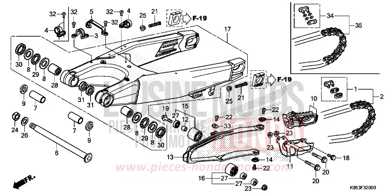 SCHWINGE von CRF250R EXTREME RED (R292) von 2020