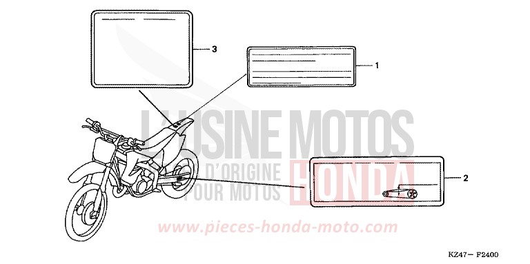 WARNETIKETT von CR125R EXPLOSION RED (R254) von 2003