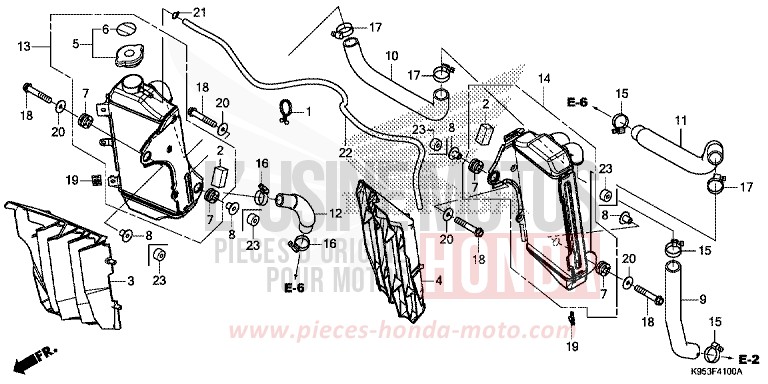 KUEHLER von CRF250R EXTREME RED (R292) von 2020