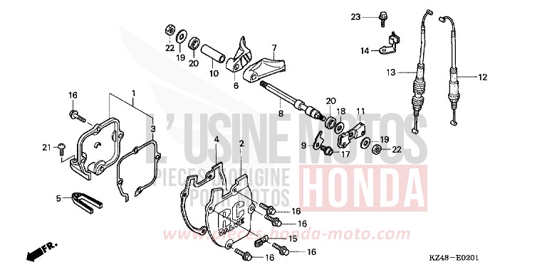 KLAPPENVENTIL (CR125R4) von CR125R EXTREME RED (R292) von 2004