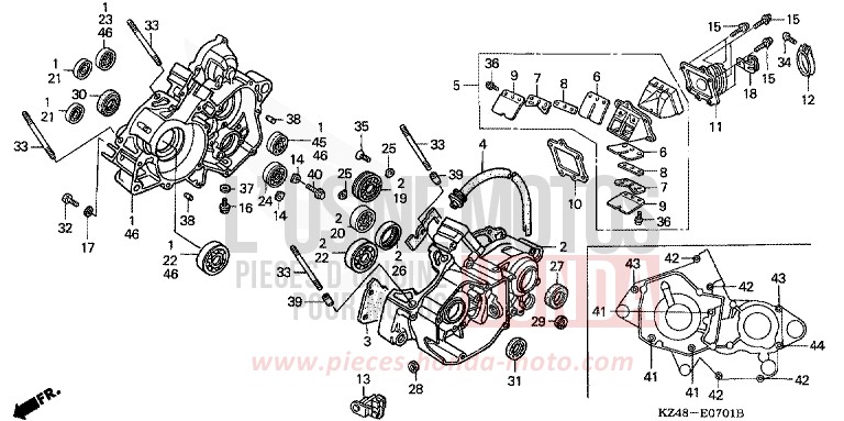 KURBELGEHAEUSE (CR125R3,4) von CR125R EXTREME RED (R292) von 2004