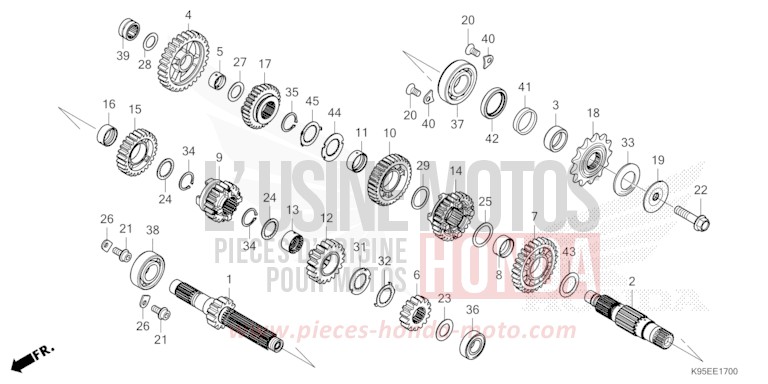 GETRIEBE von CRF250R EXTREME RED (R292) von 2022