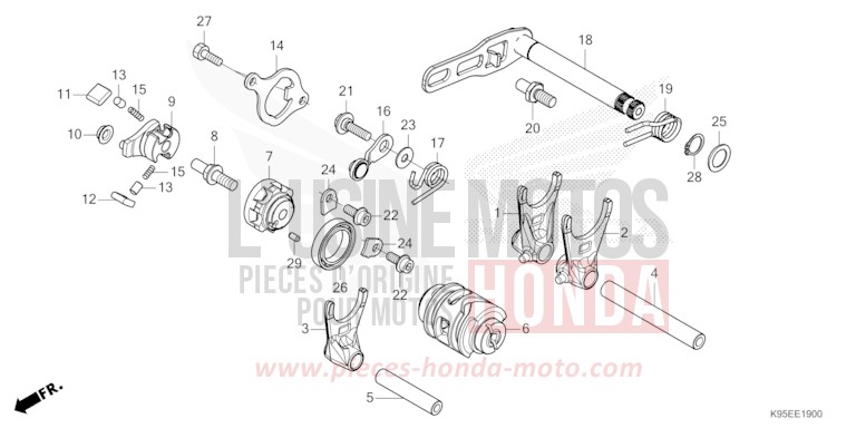 SCHALTTROMMEL von CRF250R EXTREME RED (R292) von 2022