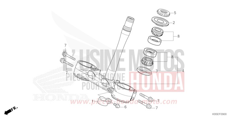 LENKSCHAFT von CRF250R EXTREME RED (R292) von 2022