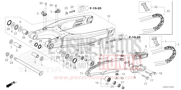 SCHWINGE von CRF250R EXTREME RED (R292) von 2022