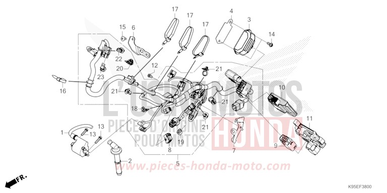 KABELBAUM von CRF250R EXTREME RED (R292) von 2022