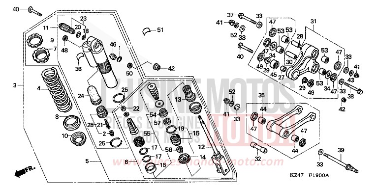KISSEN, HINTEN von CR125R EXTREME RED (R292) von 2004
