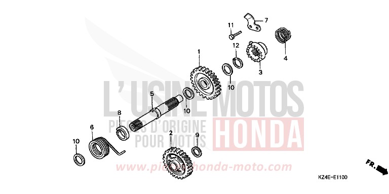 KICKSTARTERSPINDEL von CR125R EXTREME RED (R292) von 2005