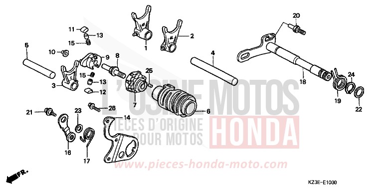 SCHALTTROMMEL von CR250R EXPLOSION RED (R254) von 2001