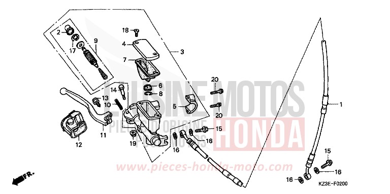 VORDERRADBREMSE von CR250R EXPLOSION RED (R254) von 2001