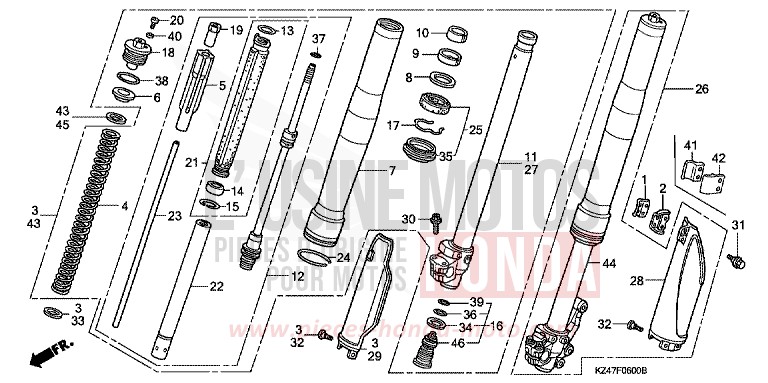GABEL, VORNE von CR125R EXTREME RED (R292) von 2006