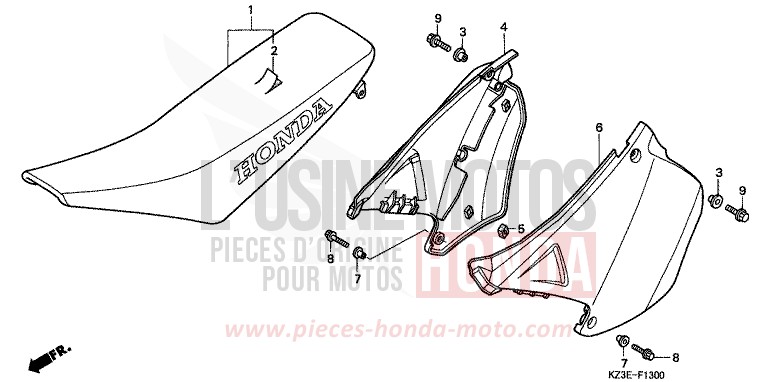 SITZ von CR250R EXPLOSION RED (R254) von 2001