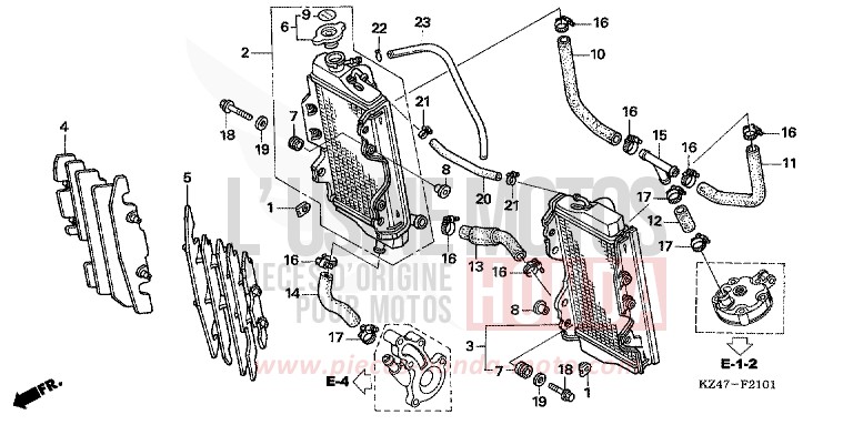 KUEHLER (CR125R5-7) von CR125R EXTREME RED (R292) von 2006