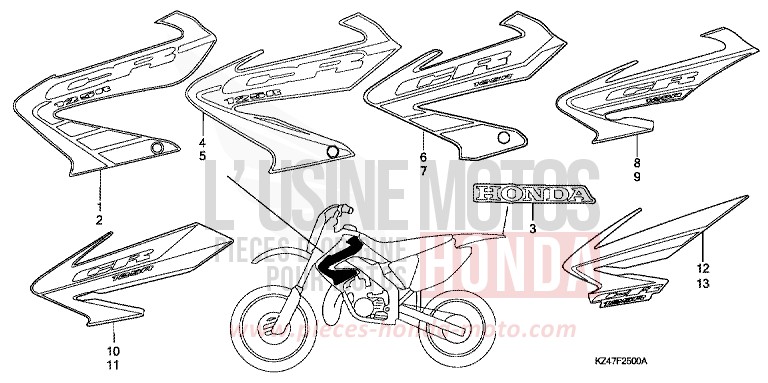 MARKE von CR125R EXTREME RED (R292) von 2006
