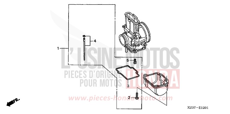ZUSAETZLICHER VERGASER BAUTEILESATZ (CR250R2,3) von CR250R EXPLOSION RED (R254) von 2002