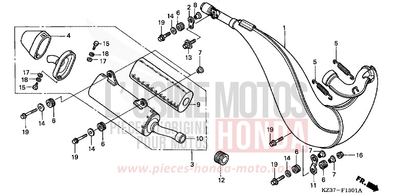 EXPANSIONSKAMMER (CR250R2-4) (ED,U) von CR250R EXPLOSION RED (R254) von 2002
