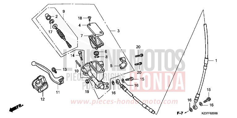 VORDERRADBREMSE von CR250R EXPLOSION RED (R254) von 2003