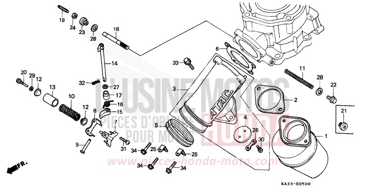 AUSPUFFKRUEMMER (1) von CR125R FLASH RED (R119) von 1984