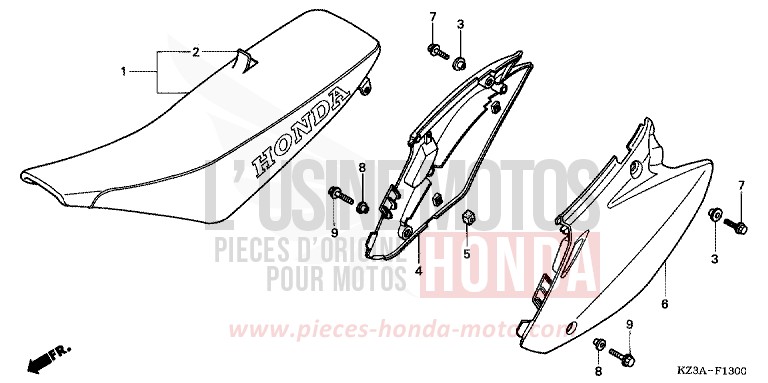 SITZ von CR250R EXPLOSION RED (R254) von 2003