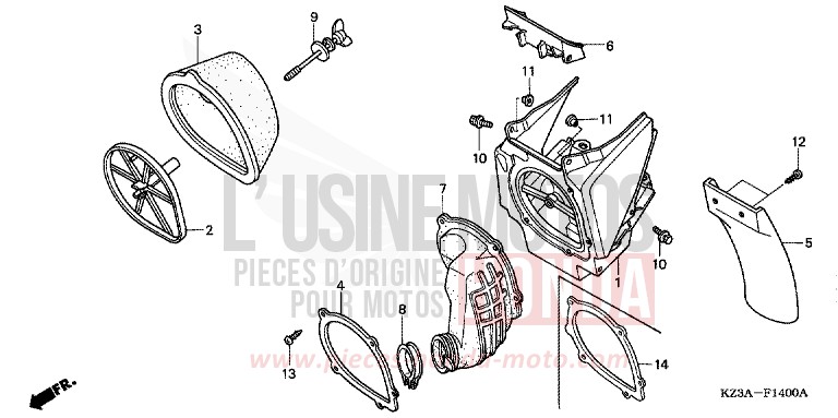 LUFTFILTER (CR250R2-4) von CR250R EXPLOSION RED (R254) von 2003