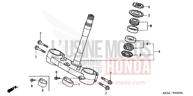 LENKSCHAFT von CR250R EXTREME RED (R292) von 2004