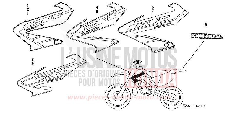 MARKE (CR250R2-5) von CR250R EXTREME RED (R292) von 2005