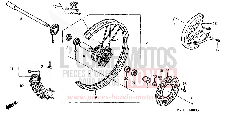 VORDERRAD von CR250R EXTREME RED (R292) von 2006