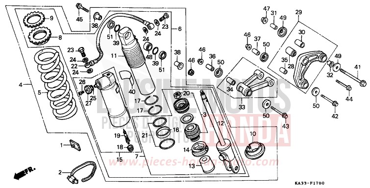 KISSEN, HINTEN (1) von CR125R FLASH RED (R119) von 1984