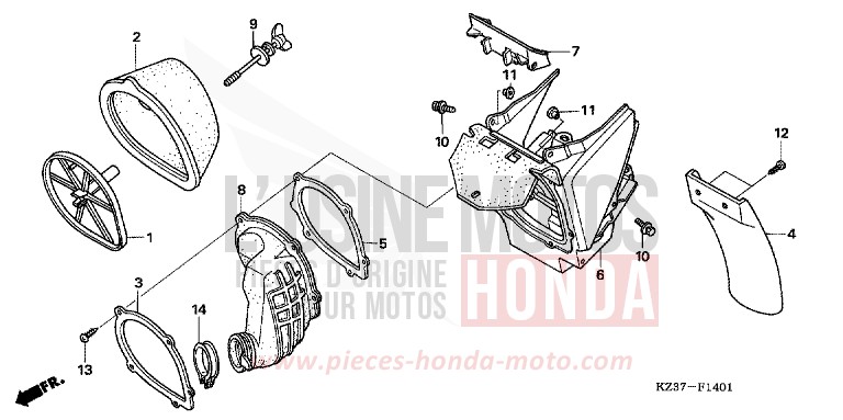 LUFTFILTER (CR250R5-7) von CR250R EXTREME RED (R292) von 2007