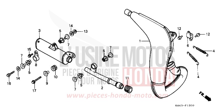 EXPANSIONSKAMMER (1) von CR250R FLASH RED (R119) von 1984