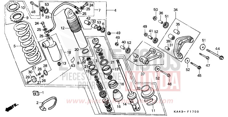 KISSEN, HINTEN (1) von CR250R FLASH RED (R119) von 1984