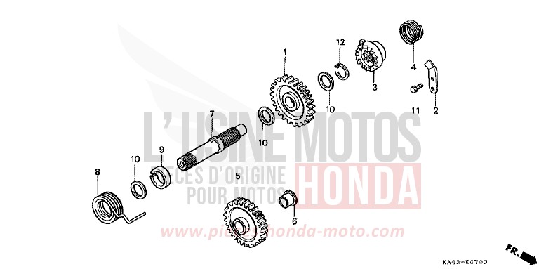 KICKSTARTERSPINDEL von CR250R FLASH RED (R119) von 1985