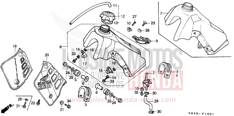 KRAFTSTOFFTANK (2) von CR250R FLASH RED (R119) von 1985