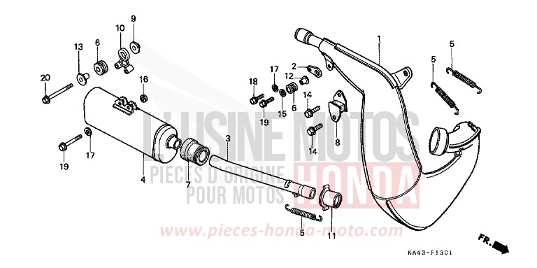 EXPANSIONSKAMMER (2) von CR250R FLASH RED (R119) von 1985