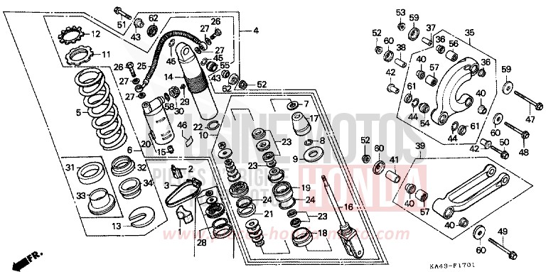 KISSEN, HINTEN (2) von CR250R FLASH RED (R119) von 1985