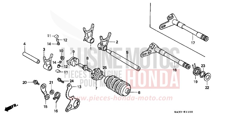 SCHALTTROMMEL von CR125R FLASH RED (R119) von 1986