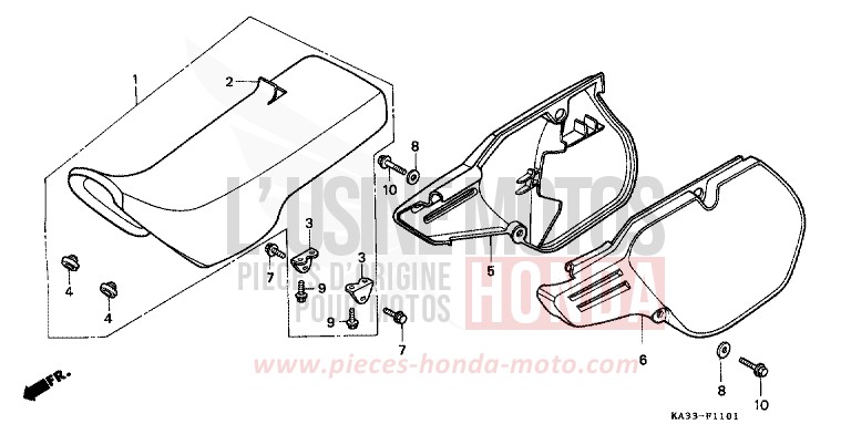 SITZ/SEITENABDECKUNG (2) von CR125R FLASH RED (R119) von 1986