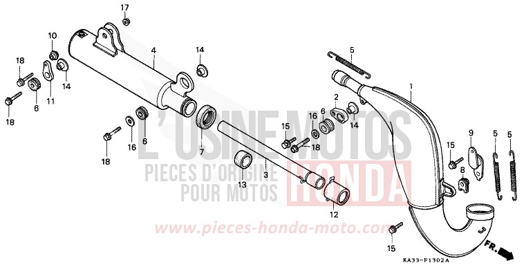 EXPANSIONSKAMMER (3) von CR125R FLASH RED (R119) von 1986